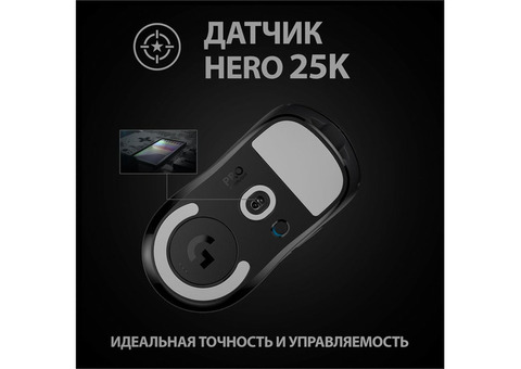 Характеристики мышь Logitech PRO Х Superlight Wireless, игровая, оптическая, беспроводная, USB, черный [910-005880]