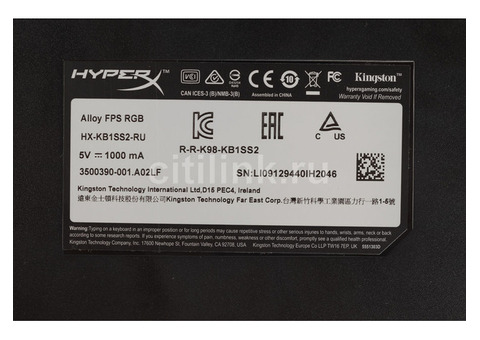 Характеристики клавиатура HYPERX Alloy FPS RGB, USB, черный [hx-kb1ss2-ru]