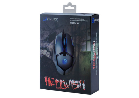 Характеристики мышь Oklick 915G HELLWISH V2, игровая, оптическая, проводная, USB, черный и серый [1003993]