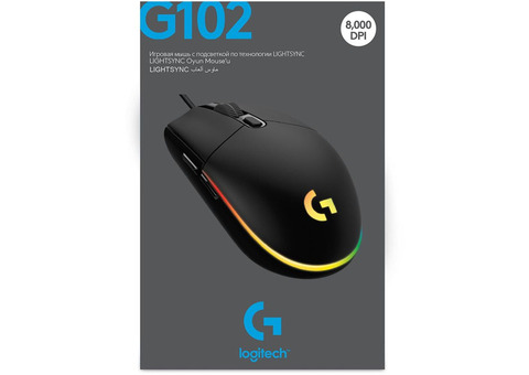 Характеристики мышь Logitech G102 LIGHTSYNC, игровая, оптическая, проводная, USB, черный [910-005823]