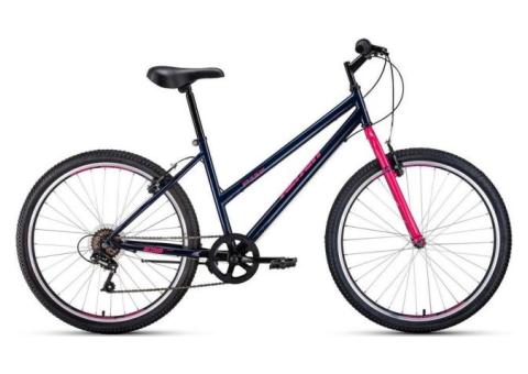 Характеристики велосипед ALTAIR MTB HT 26 low (2021), горный (взрослый), рама: 15', колеса: 26', темно-синий/розовый, 14.6кг [rbkt1m166002]