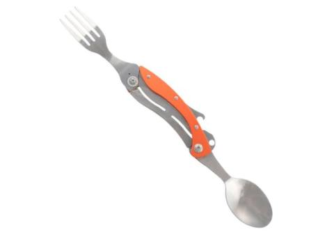 Характеристики cтоловый прибор многофун. AceCamp Folding cutlery (1574) оранжевый нержавеющая сталь д.105мм ш.42мм