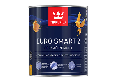 Tikkurila Euro Smart 2 / Тиккурила Евро Смарт 2 Краска для стен и потолков глубокоматовая