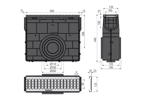 Пескоуловитель Alca Plast AVZ102-R102S