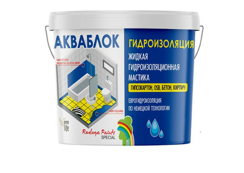 Мастика универсальная гидроизоляционная Радуга Р-021 Акваблок белая 3 кг