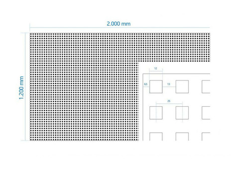 Лист гипсокартонный перфорированный Саундлайн-Акустика Квадро 4ПК 2000х1200х12мм