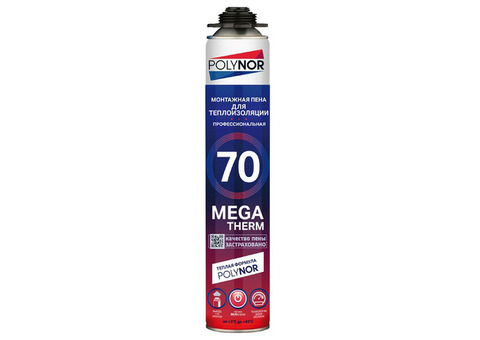 Пена монтажная Polynor 70 Mega Therm 890 мл