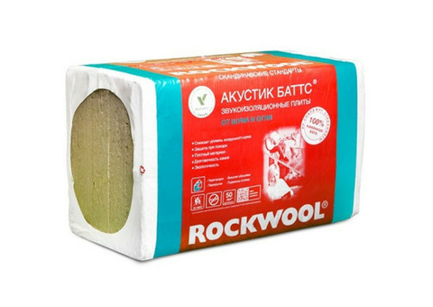 Базальтовая вата Rockwool Акустик Баттс 1000х600х75 мм 8 штук в упаковке