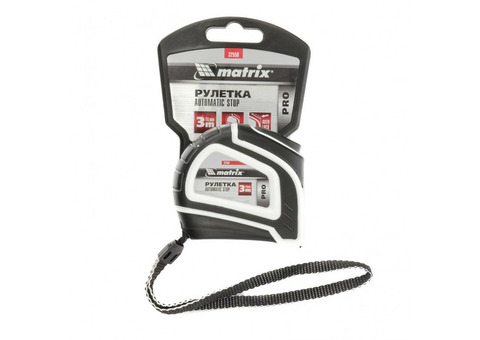 Рулетка Matrix Pro Autostop автоматическая фиксация 3 м х 16 мм 32550