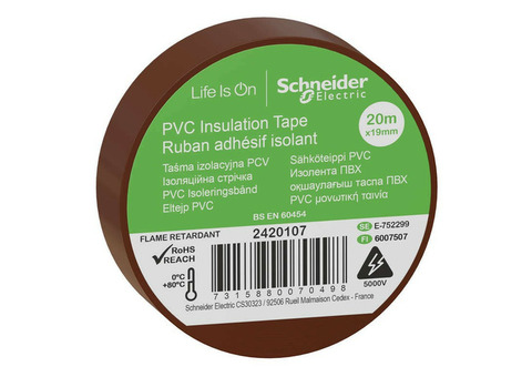 Изолента Schneider Electric ПВХ IMT38207 19 мм 20 м