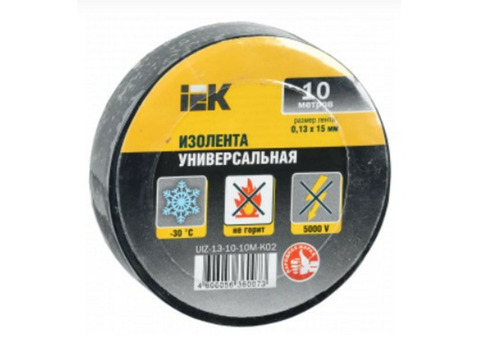 Изолента ПВХ IEK UIZ-13-10-10M-K02 0,13х15мм 10м черная