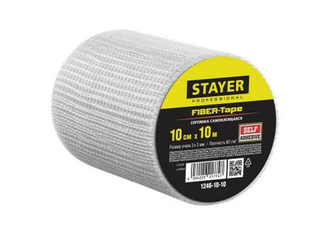 Серпянка строительная самоклеящаяся Stayer Fiber-Tape Professional 1246-10-10 100х10000 мм