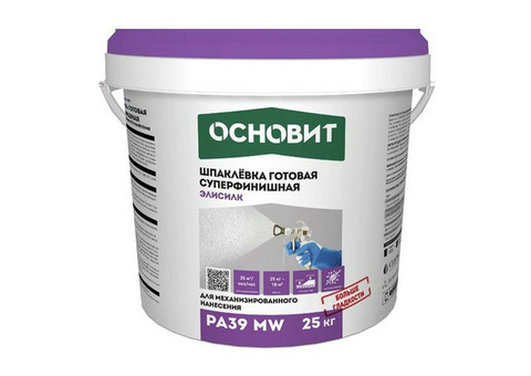 Шпаклевка для механизированного нанесения Основит Эконсилк PA39 MW 25 кг супер-белая