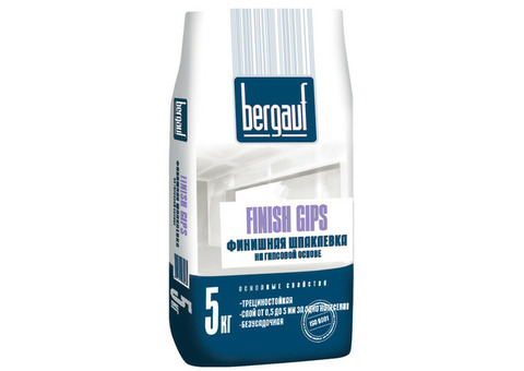 Шпатлевка гипсовая Bergauf Finish Gips 5 кг