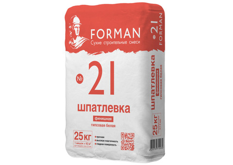 Шпатлевка гипсовая финишная Forman 21 белая 25 кг