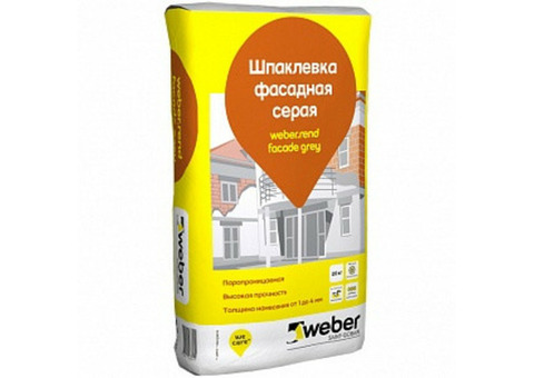 Шпатлёвка отделочная Weber.Rend Facade (серая), 20кг