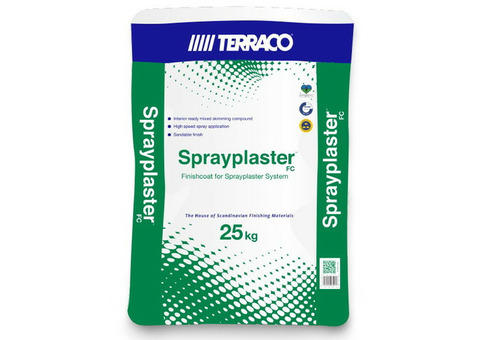 Шпатлевка финишная Terraco Sprayplaster Finishcoat (FC) для машинного нанесения 25 кг