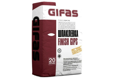 Шпатлевка гипсовая Gifas Finish Gips 20 кг