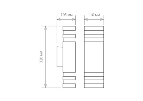 Светильник садово-парковый Elektrostandard 1449 Techno Е27 2х60 Вт черный