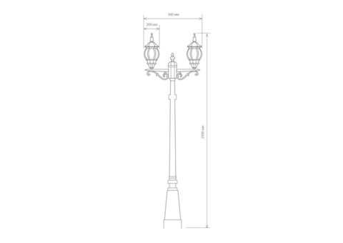 Светильник садово-парковый Elektrostandard NLG99HL004 Е27 2х100 Вт черное золото