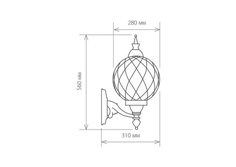 Светильник садово-парковый Elektrostandard Sirius U Е27 60 Вт черное золото