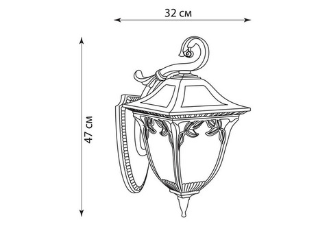 Светильник садово-парковый Feron Афина PL4082 на стену вниз E27 100 Вт черное золото