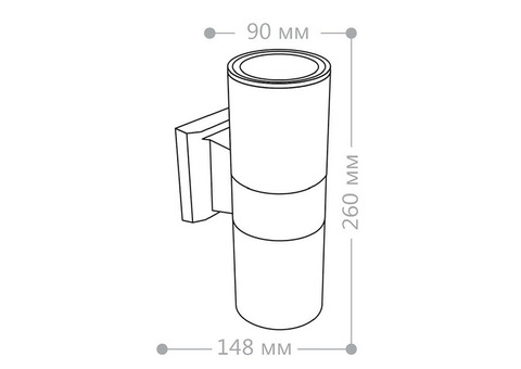 Светильник садово-парковый Feron Техно DH0702 на стену вверх/вниз E27 2х60 Вт черный