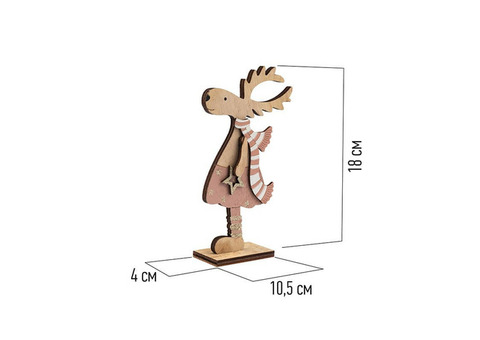 Фигурка деревянная Рождественский олень Neon-Night 105х40х180 мм 504-006