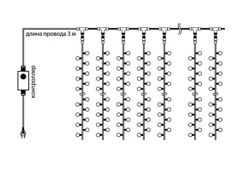 Гирлянда Neon-Night 235-053 Светодиодный дождь синий свет с динамикой 200х250 см