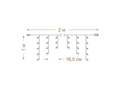 Гирлянда-конструктор светодиодная Vegas 24V Бахрома холодный свет 200х100 см (трансформатор отдельно)