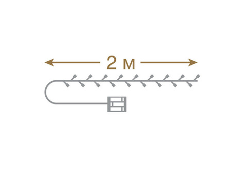 Электрогирлянда светодиодная Vegas 3xAA Нить Роса холодный свет 200 см