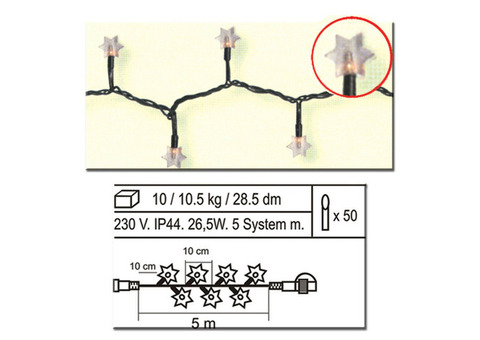 Гирлянда светодиодная Star Trading 484-93 50 LED теплый белый