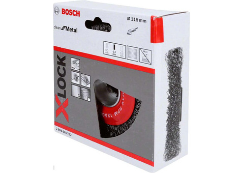 Щетка дисковая для УШМ Bosch X-Lock 2608620732 витая 115 мм