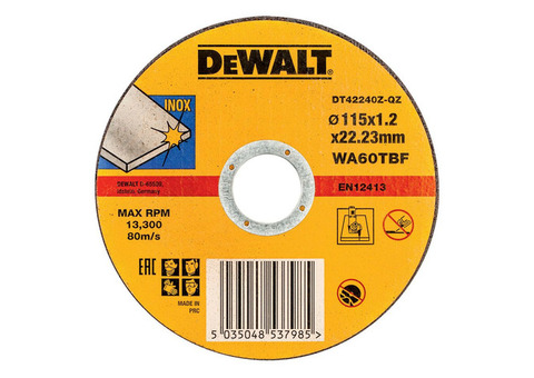 Круг отрезной по металлу DeWalt Industrial DT42240Z 115х1,2 мм