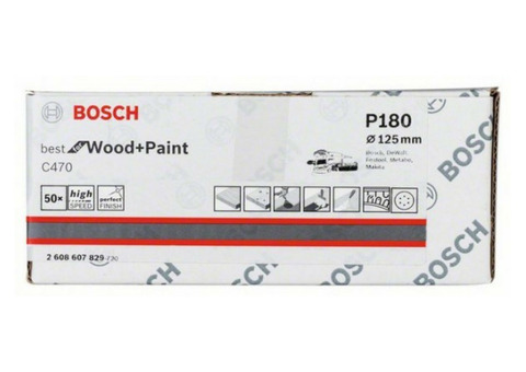 Круг шлифовальный Bosch 2608607829 125 мм K180 B.F.Wood 50 штук