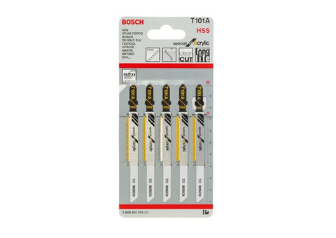 Набор пилок для лобзика Bosch T 101 A HSS 2608631010 5 штук