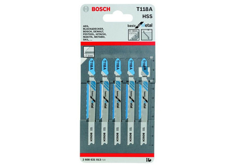 Набор пилок для лобзика Bosch T 118 А HSS 2608631013 5 штук