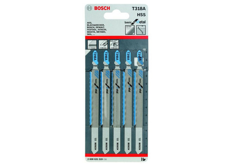 Набор пилок для лобзика Bosch T 318 А HSS 2608631319 5 штук