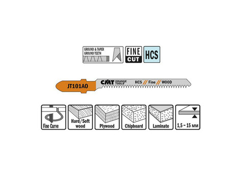 Пилки для электролобзика по ламинату CMT JT101AO-5 5 шт