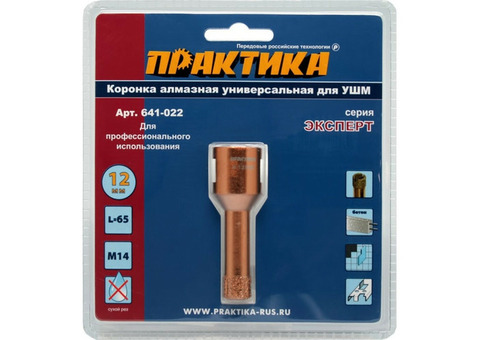 Коронка алмазная Практика Эксперт 641-022 12 мм