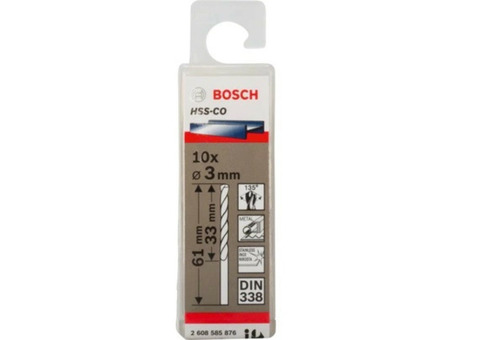 Набор сверл по металлу Bosch HSS-Cо 2608585876 3 мм 10 шт