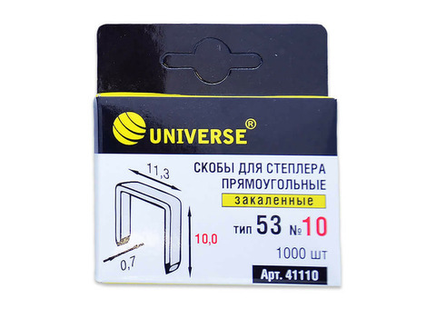 Скобы для степлера Universe тип 53 10 мм 1000 штук