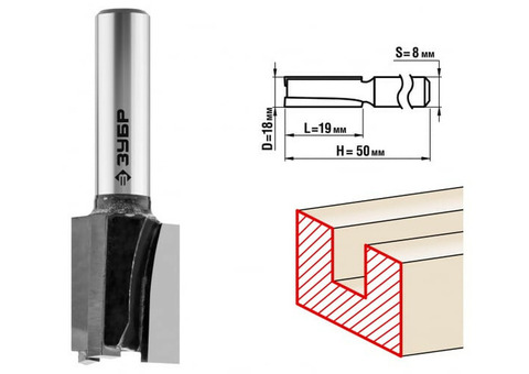 Фреза пазовая прямая Зубр 28780-18-19 18x19мм