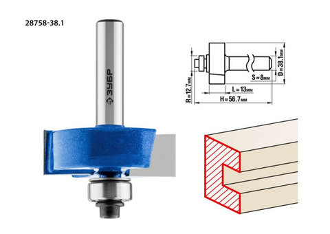 Фреза фальцевая Зубр Профессионал 28758-38.1 38.1x13 мм