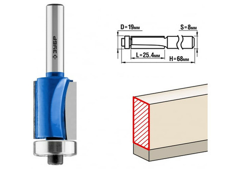Фреза кромочная Зубр 28727-19-25.4 19x25,4мм