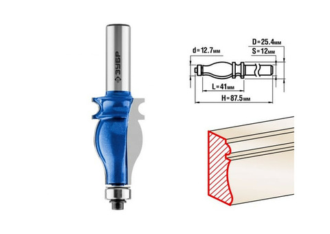 Фреза кромочная фигурная Зубр 28716-25.4 25,4x41мм