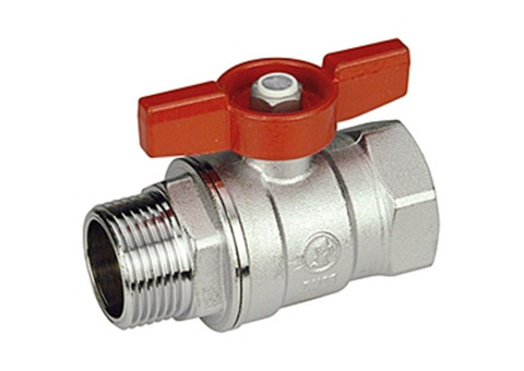 Кран шаровой Giacomini R254D - 3/4" (ВР/НР, PN42, Tmax 185°C, ручка-бабочка красная)