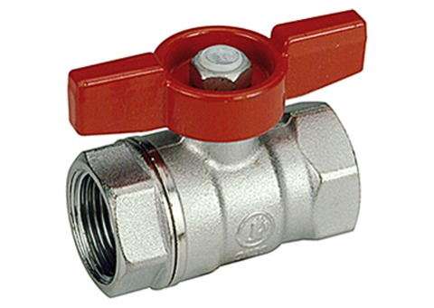 Кран шаровой Giacomini R251D - 1/2" (ВР/ВР, PN42, Tmax 185°C, ручка-бабочка красная)