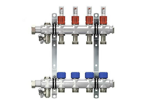 Коллекторная группа для теплого пола ELSEN EMi03 - 1" на 2 контура 3/4" Евроконус