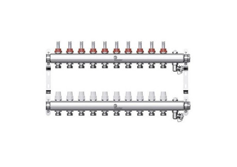 Коллекторная группа для теплого пола Wester W902 - 1" на 10 контуров 3/4" Евроконус